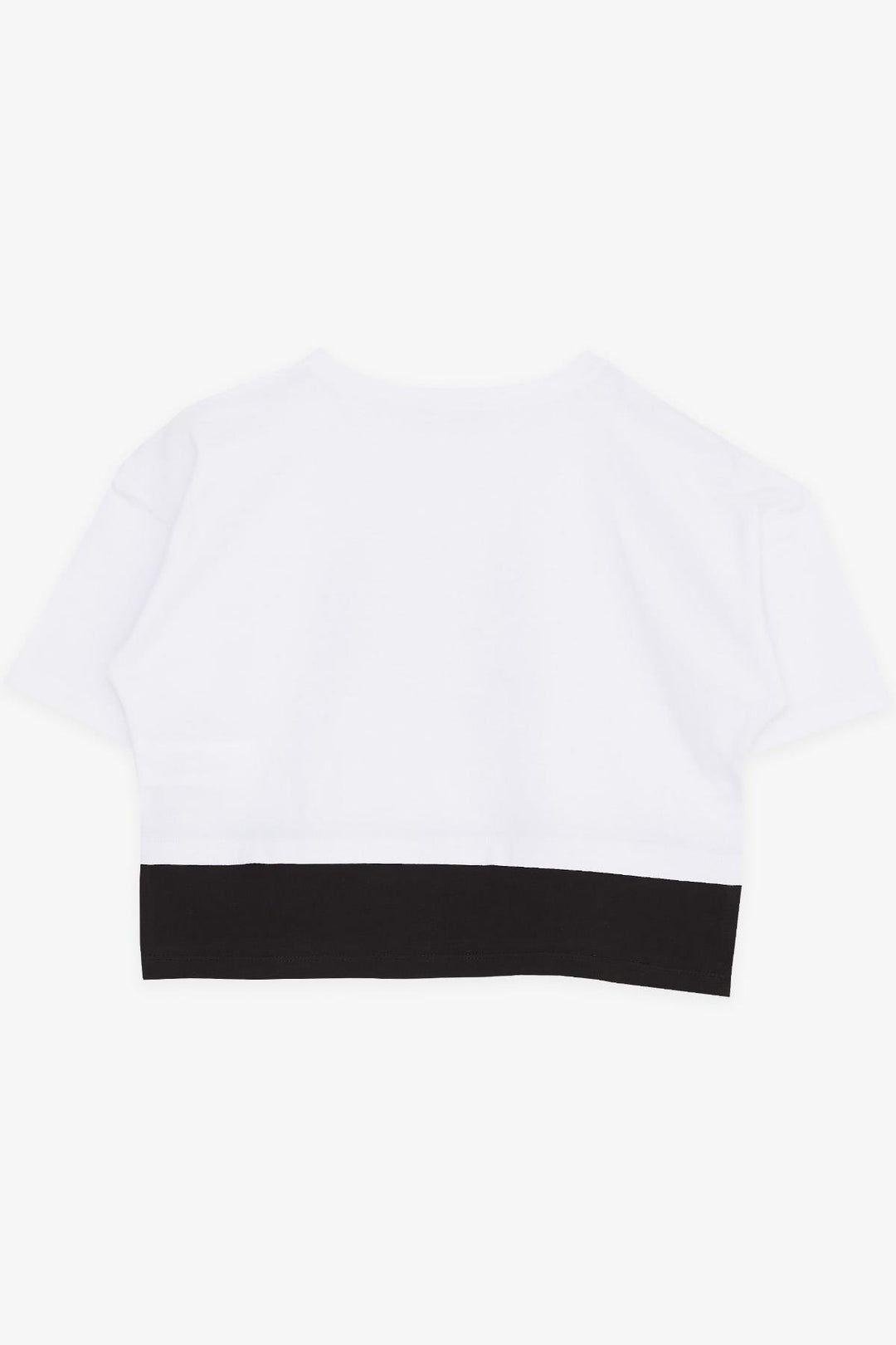 BRE Breeze Girl Child Crop T-Shirt with Printed Text and Side Slits, 94 Years, White - Wuppertal