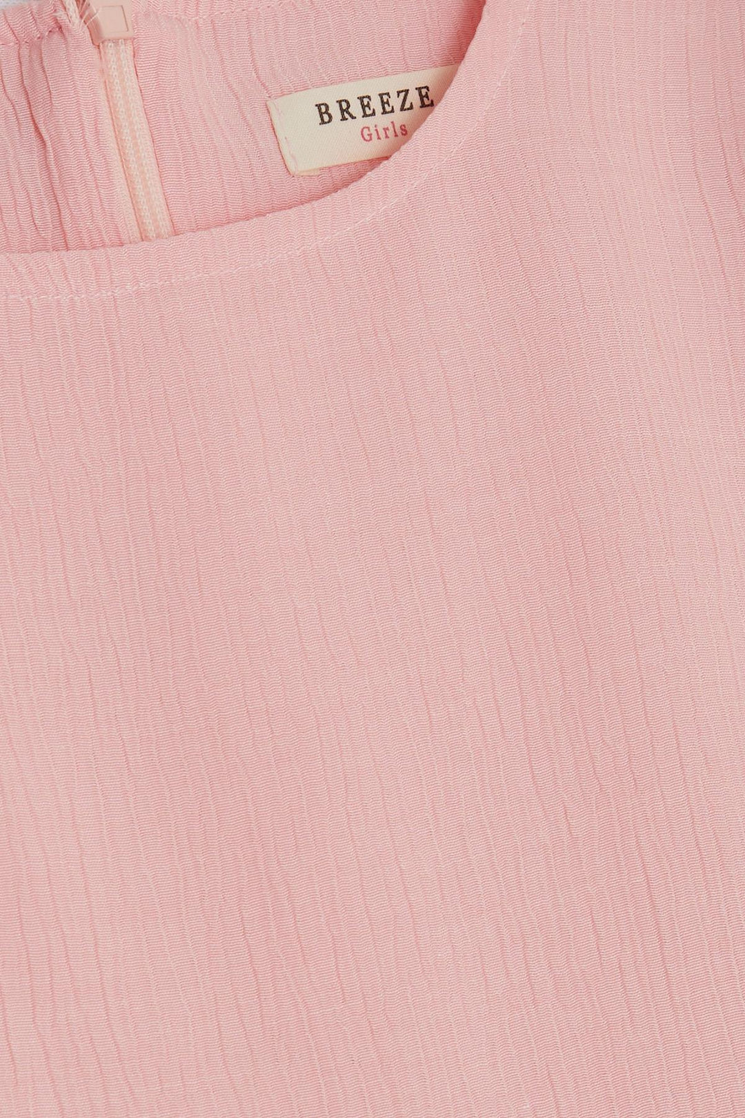 BRE Breeze Girl's Dress with Ruffles and Arm Detail, Back Zipper, 50 Years, Pink - Minden