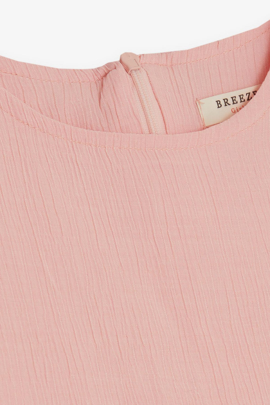 BRE Breeze Girl's Dress with Ruffles and Zipper at the Back, Salmon, 50 Years - Navapolatsk