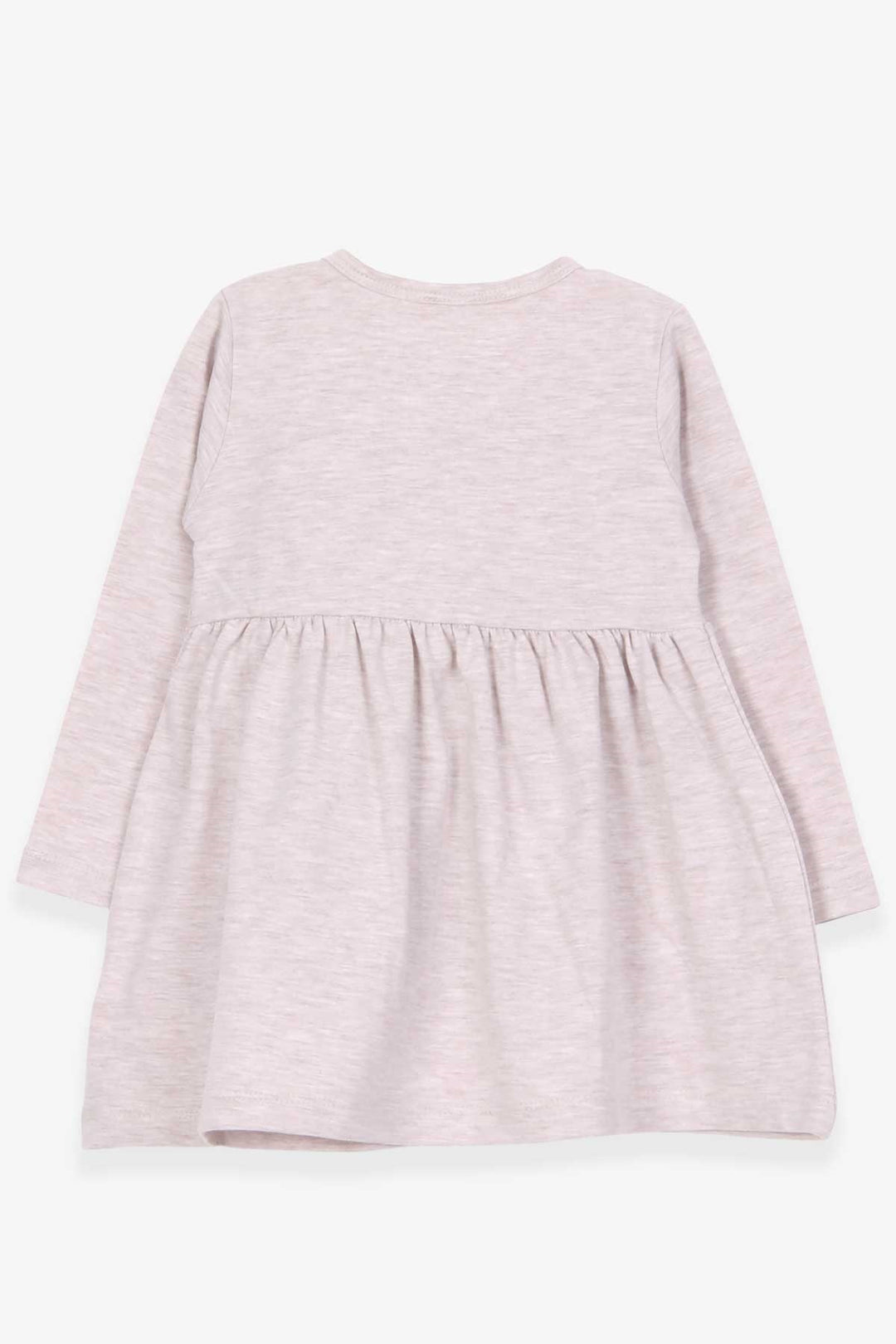 BRE Breeze Girl's Dress with Bear Accessory Detail, 2-6 Years, Beige Melange - Mount Laurel