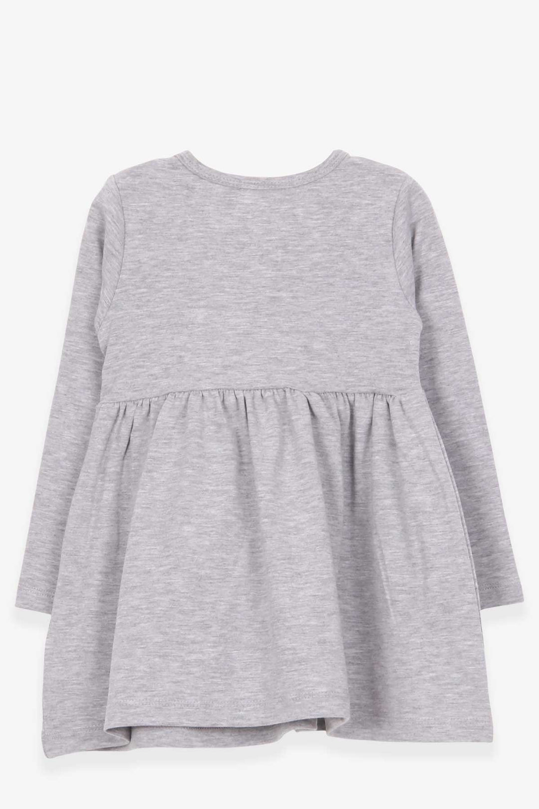 BRE Breeze Girl's Dress Bear Accessory Detailed 2-6 Years, Grey Melange - Everett