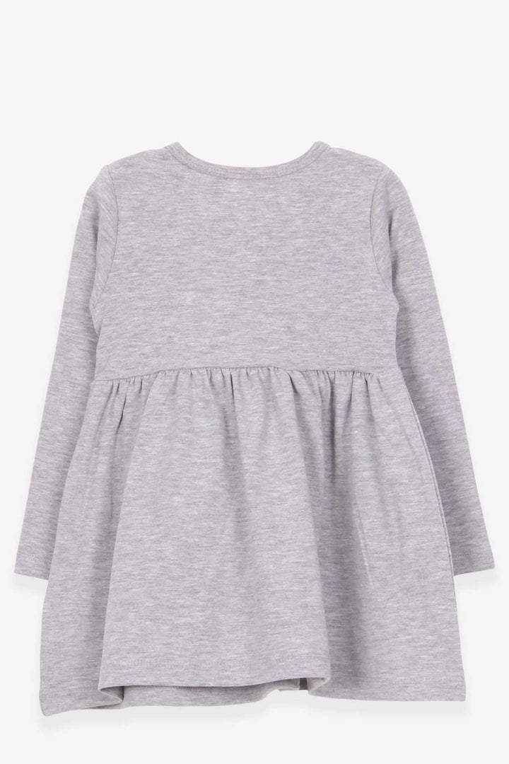 BRE Breeze Girl's Dress Bear Accessory Detailed 2-6 Years, Grey Melange - Everett