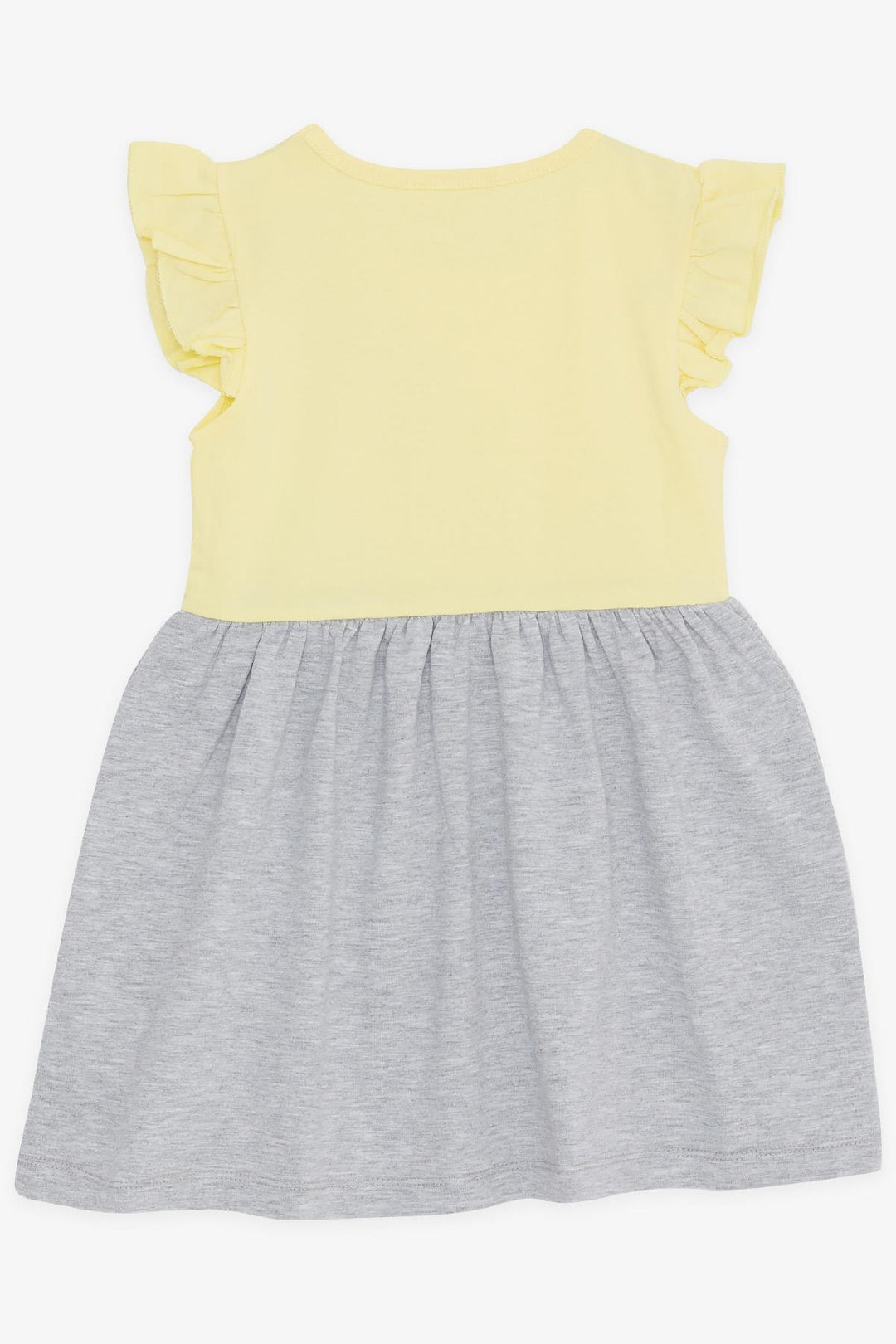 BRE Breeze Girl's Dress with Pocket, Glittery Cat Print, 1.5-5 Years, Yellow - Utrera
