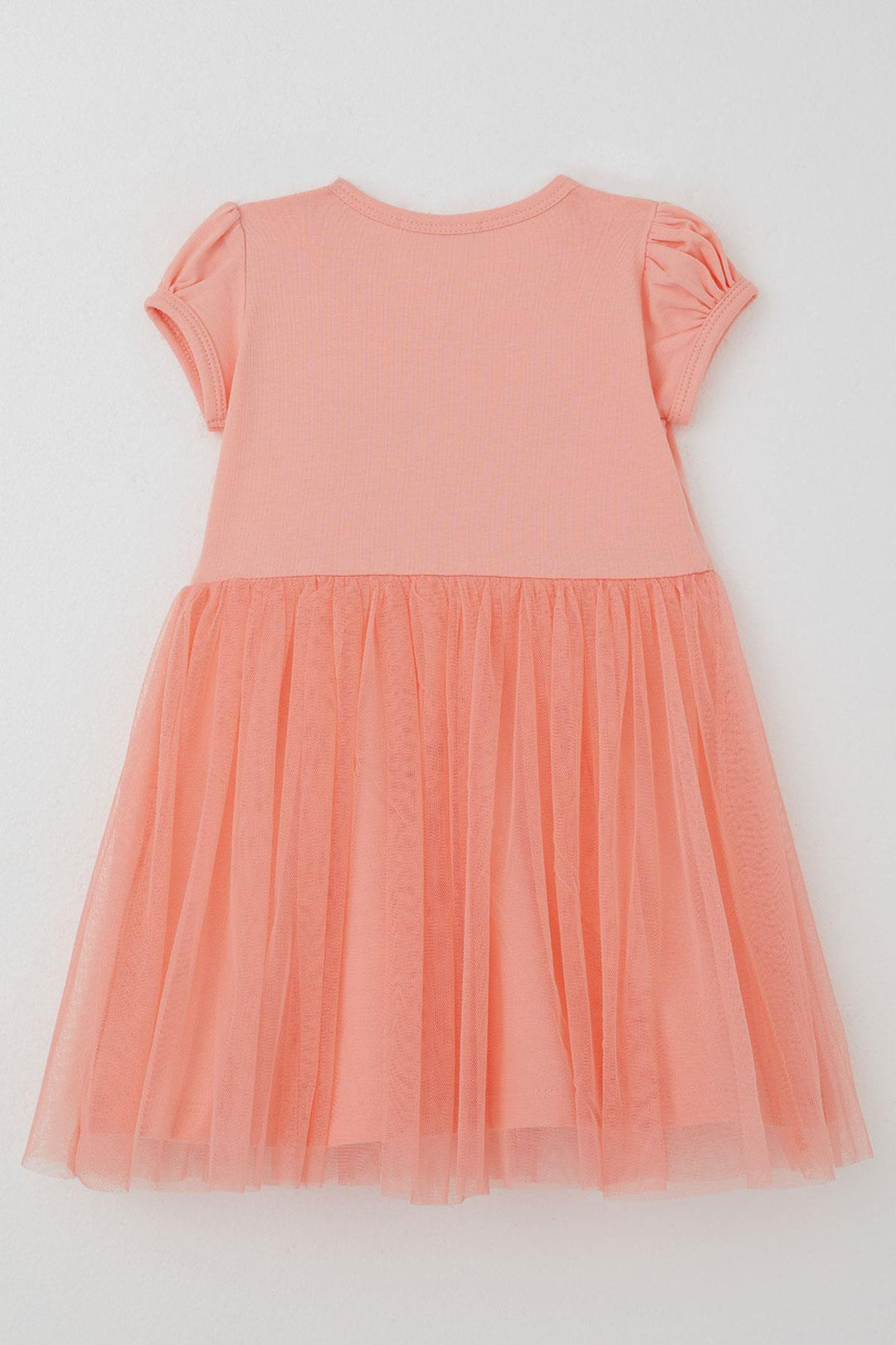 BRE Breeze Girl Dress Flower Printed Tulle with Bow Detail 1.5-5 Years, Salmon - Leeuwarden