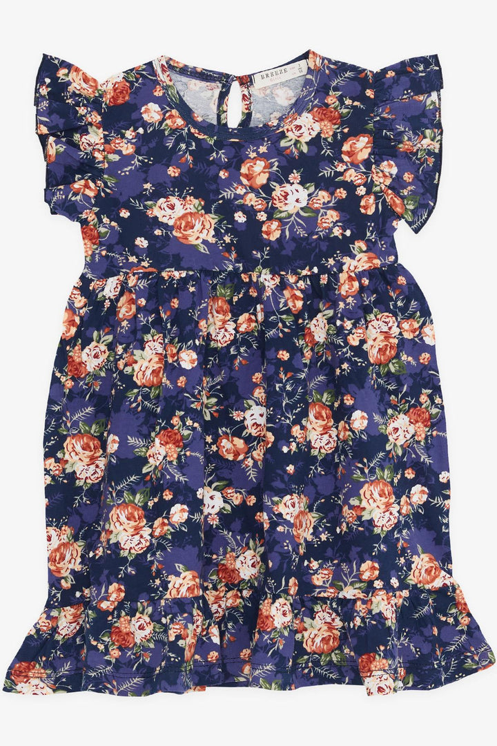 BRE Breeze Girl's Dress with Flower Pattern Buttoned Back 3-8 Years, Mixed Color - Adelanto