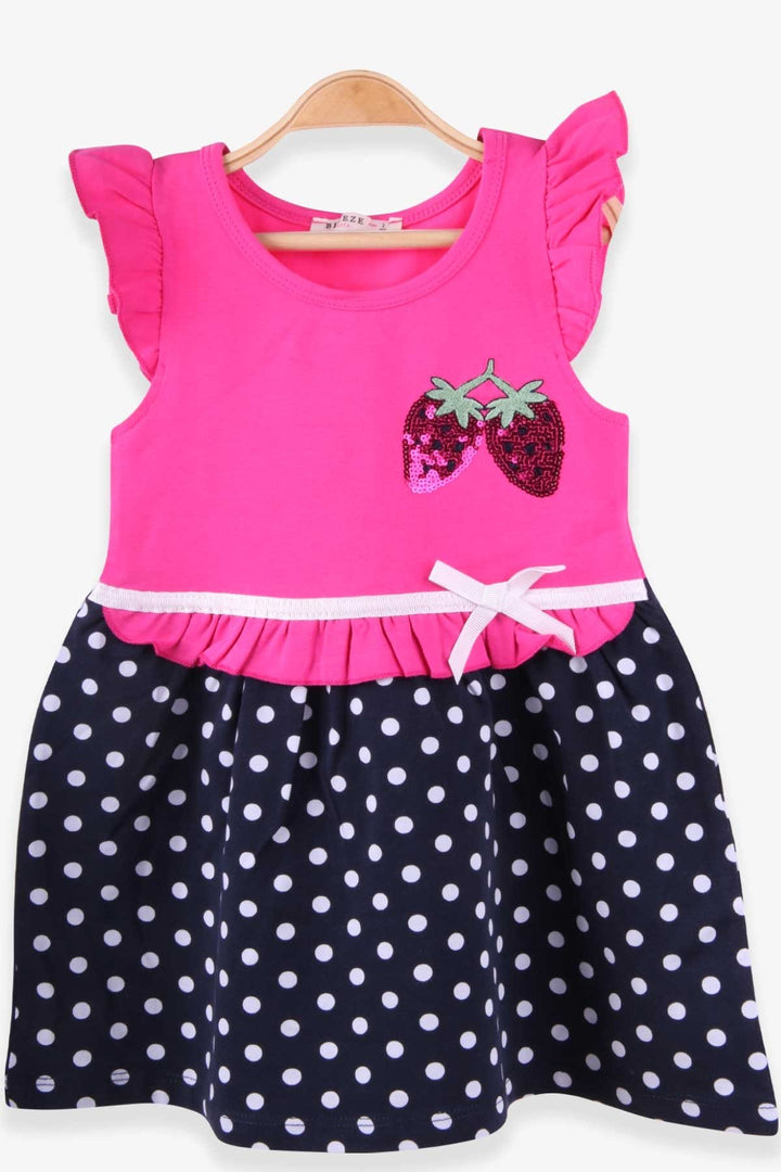 BRE Breeze Girl's Dress with Strawberry Embroidery, 2-6 Years, Pink - Elmhurst