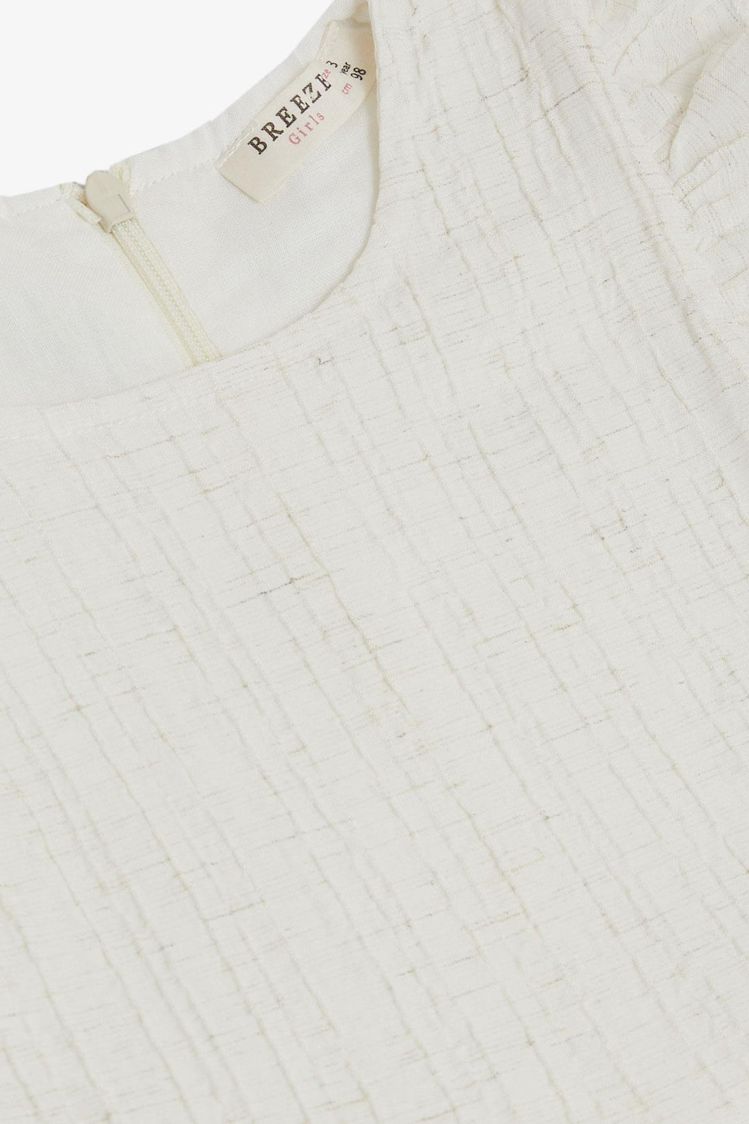 BRE Breeze Girl's Dress with Bow Sleeves Frilled 3-7 Years, Ecru - Enerhodar