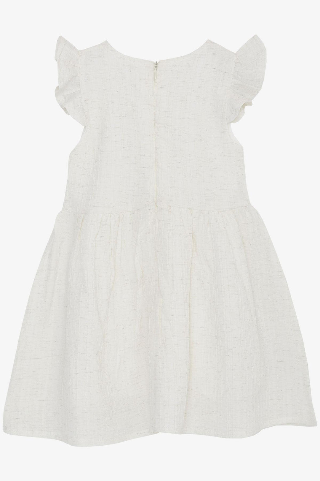 BRE Breeze Girl's Dress with Bow Sleeves Frilled 3-7 Years, Ecru - Enerhodar