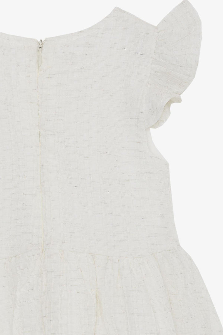 BRE Breeze Girl's Dress with Bow Sleeves Frilled 3-7 Years, Ecru - Enerhodar