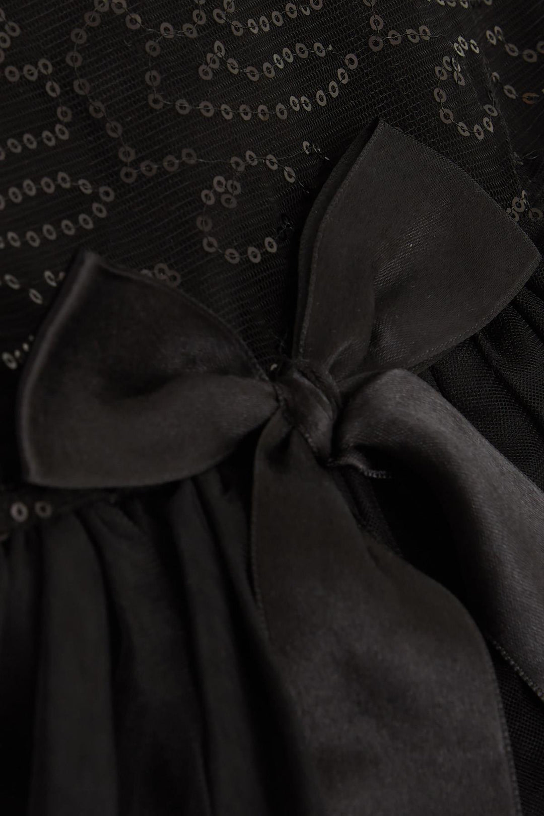 BRE Breeze Girl's Dress with Bow Sequined Tulle 50 Years, Black - Tamiami