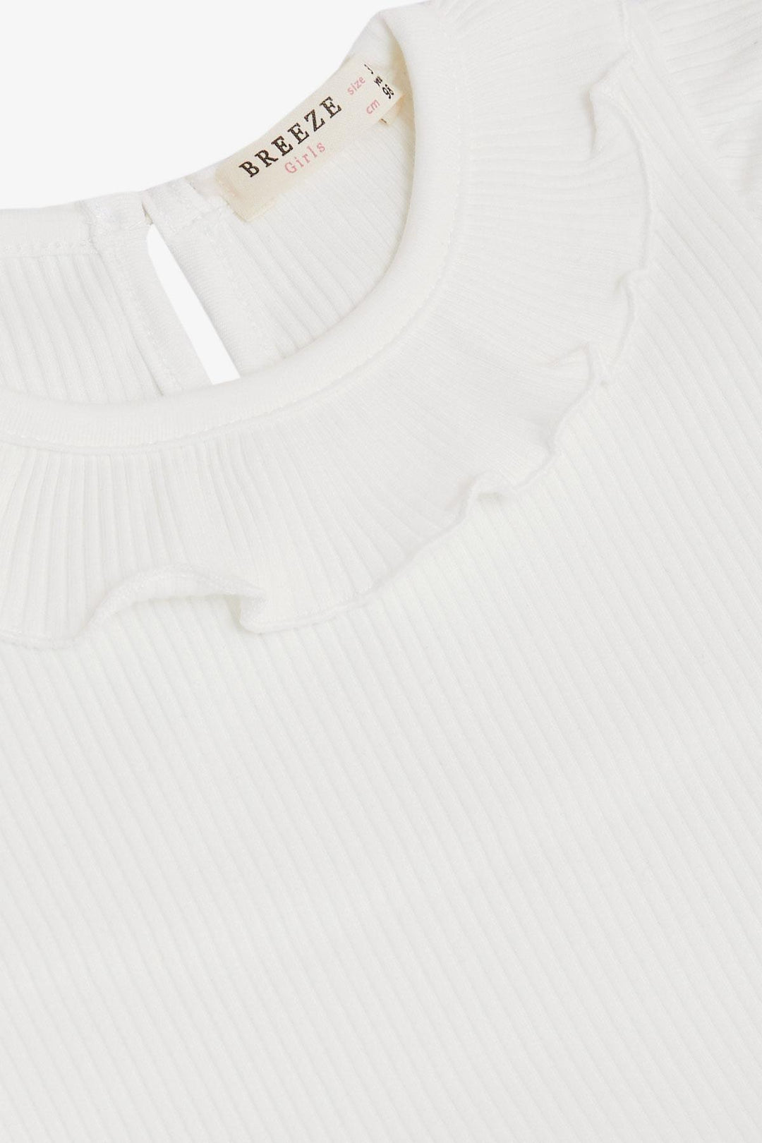 BRE Breeze Girl's Dress with Bow Tulle Ruffled Shoulder 1.5-5 Years, Ecru - Wyoming