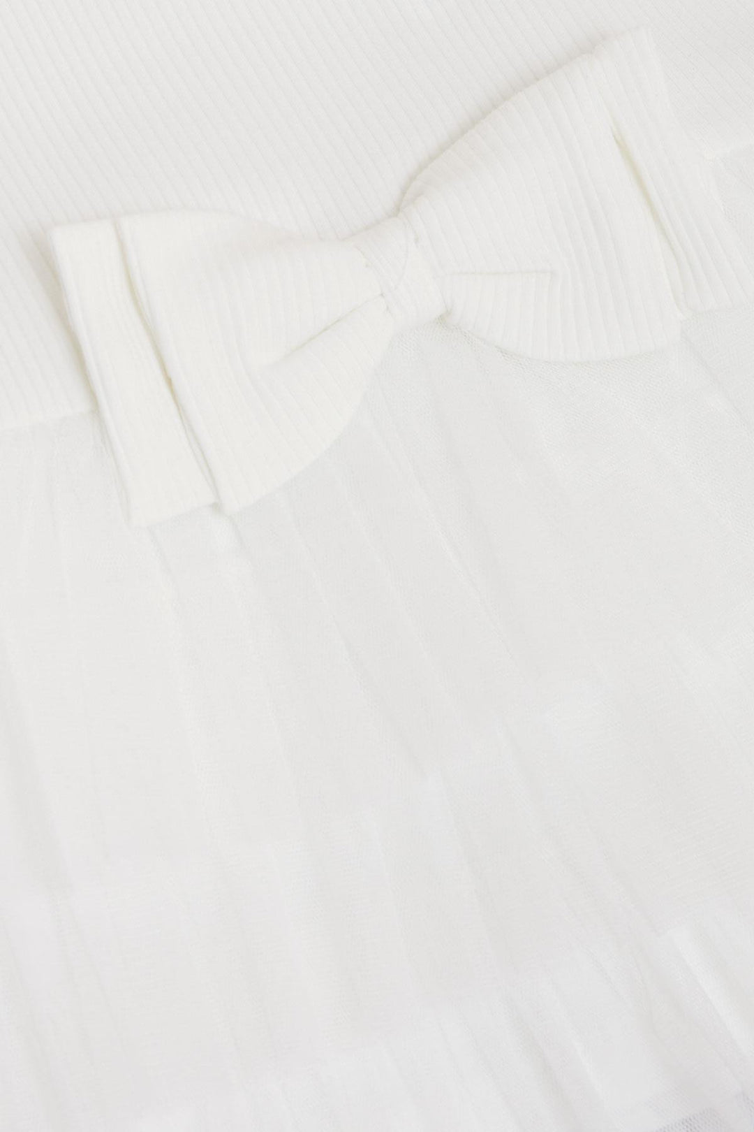 BRE Breeze Girl's Dress with Bow Tulle Ruffled Shoulder 1.5-5 Years, Ecru - Wyoming