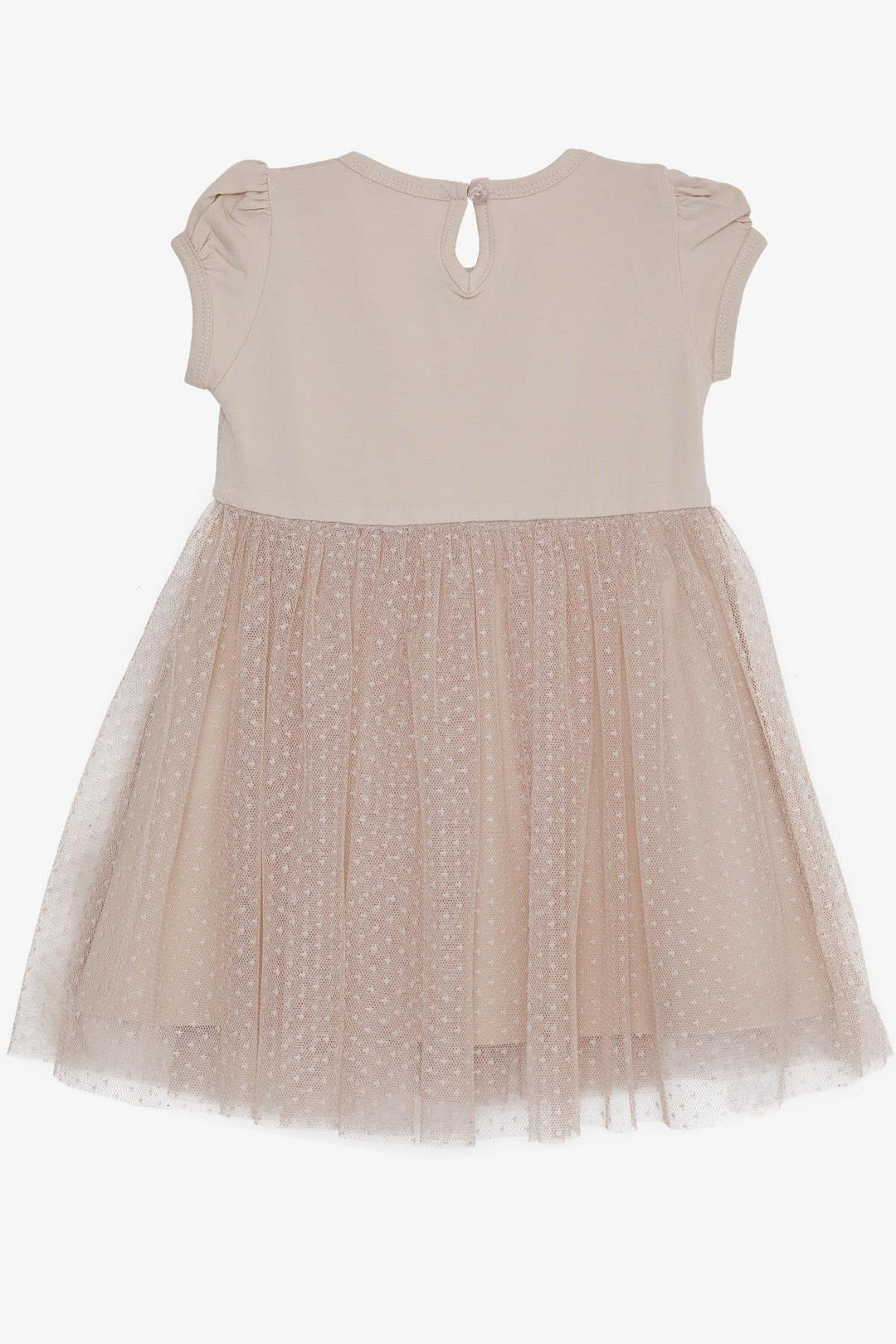 BRE Breeze Girl's Dress with Bow Tulle 3-8 Years, Beige - New Albany