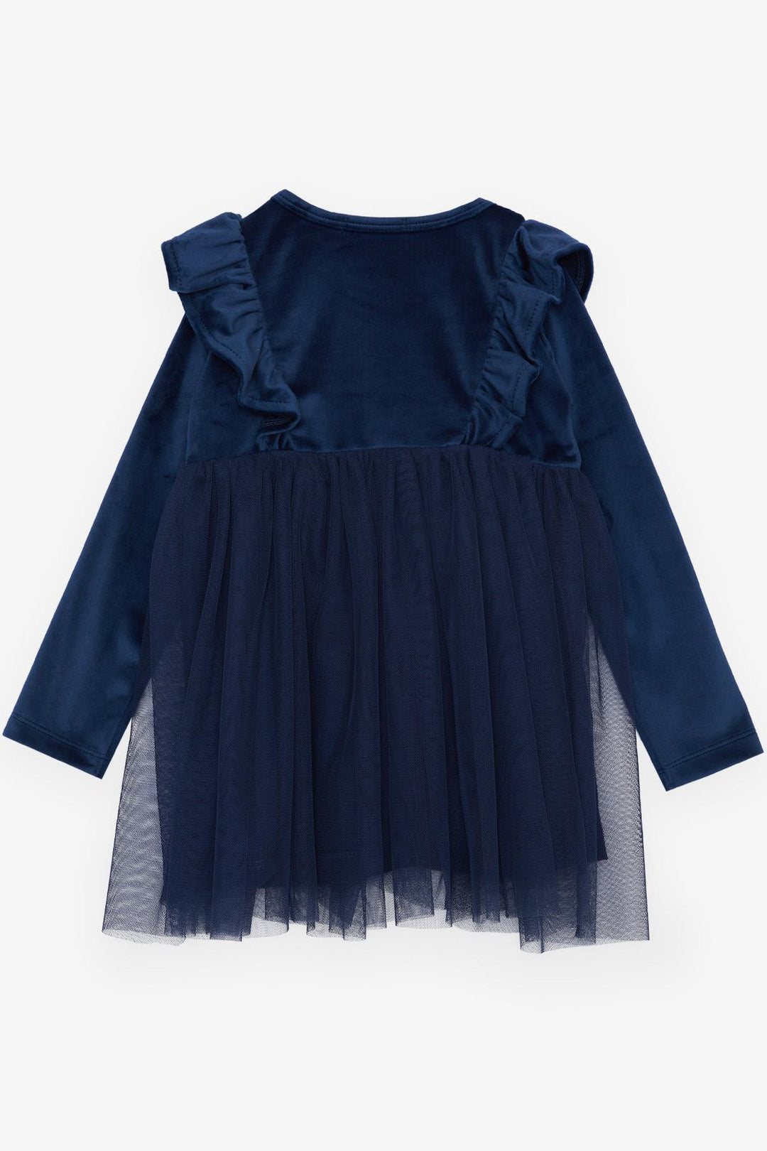 BRE Breeze Girl's Dress Velvet Bow Tulle 3-8 Years, Navy Blue - Ecatepec