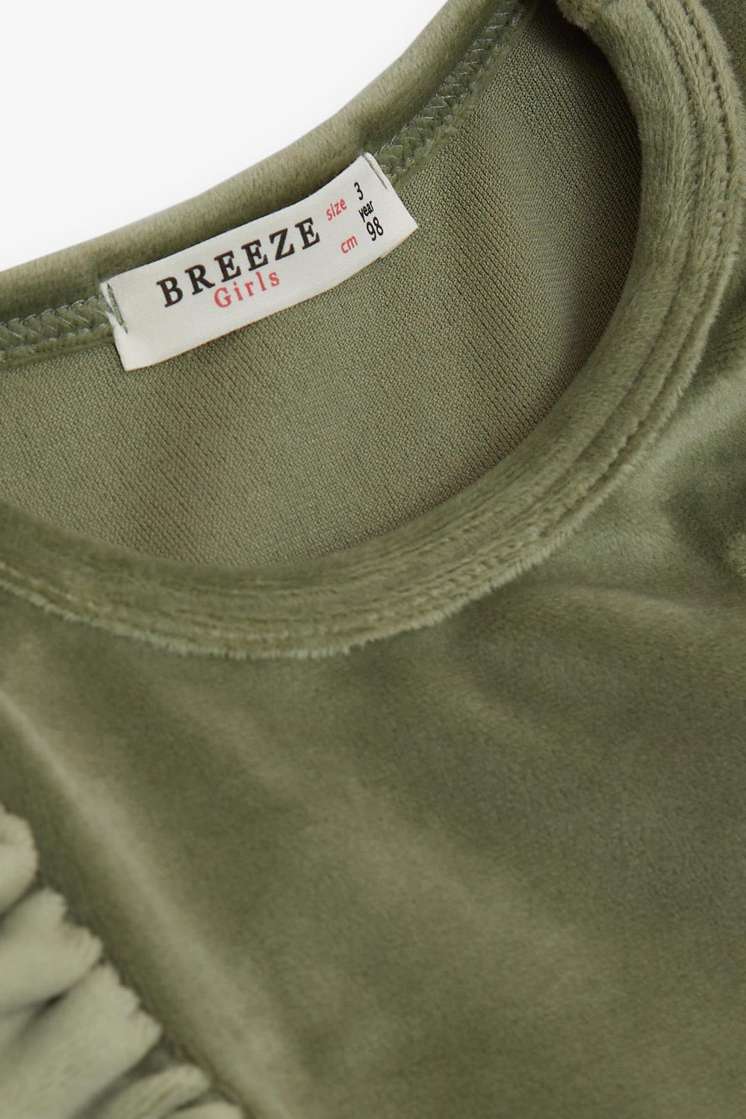 BRE Breeze Girl's Dress Velvet Bow Tutu 3-8 Years, Khaki Green - Beverly