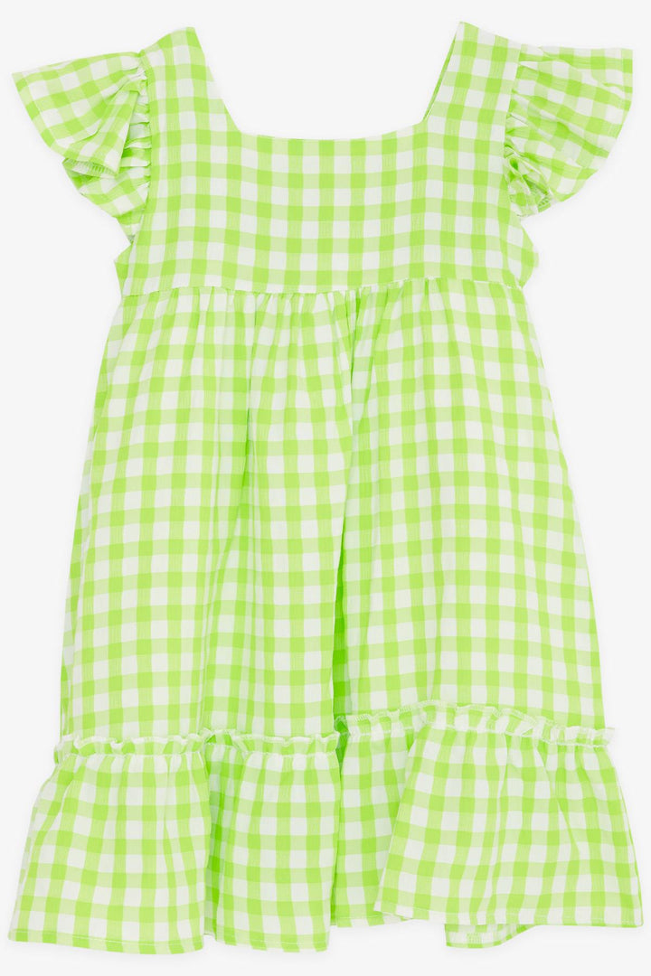 BRE Breeze Girl's Dress Square Neck Zippered Frilly 2-6 Years, Pistachio Green - Holland