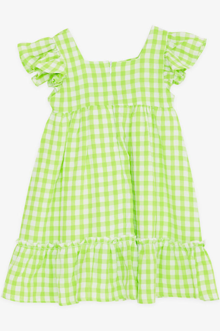BRE Breeze Girl's Dress Square Neck Zippered Frilly 2-6 Years, Pistachio Green - Holland