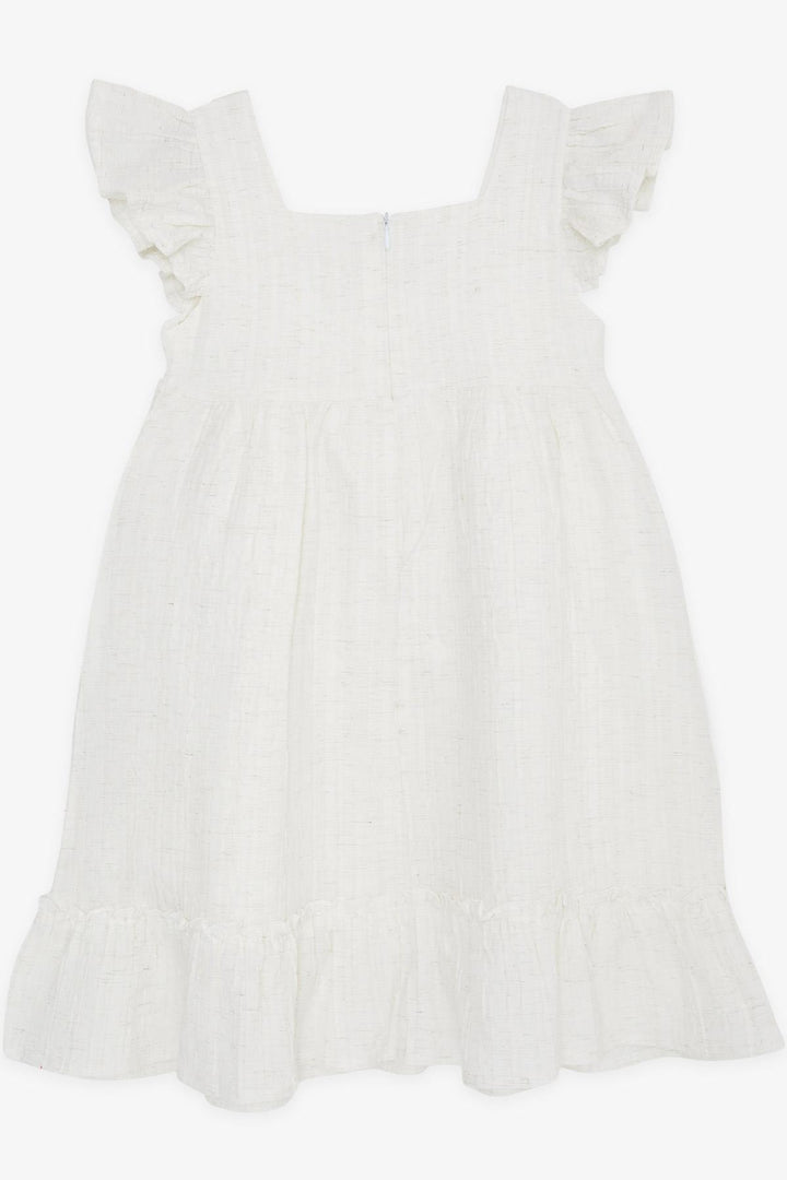 BRE Breeze Girl's Dress with Frilly Sleeves and Zipper, 62 Years, Ecru - Worthing
