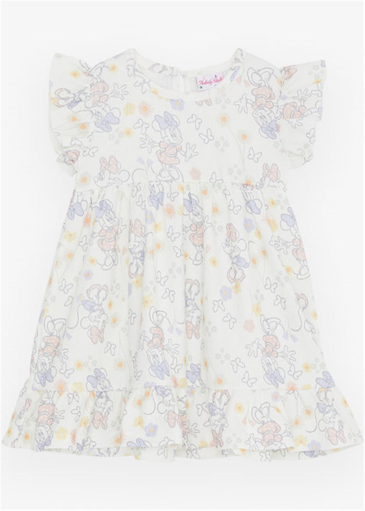 BRE Breeze Girl Dress Minnie Mouse Patterned with Bow 3-8 Years, Beige - San Leandro