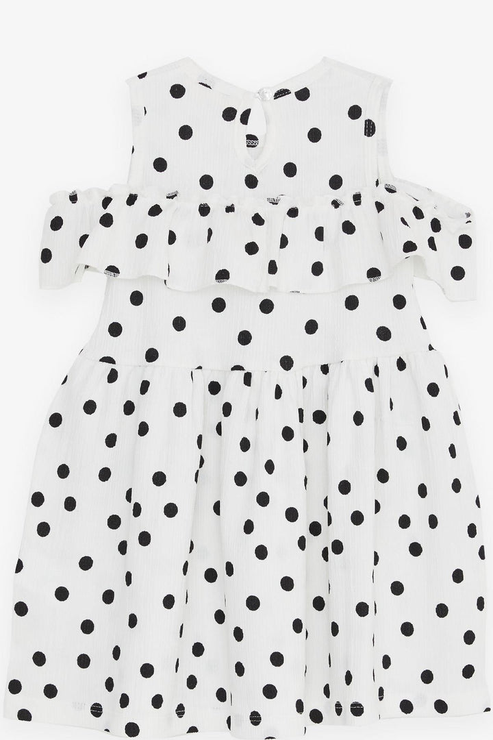 BRE Breeze Girl's Dress with Polka Dot Pattern, 3-7 Years, White - Halle