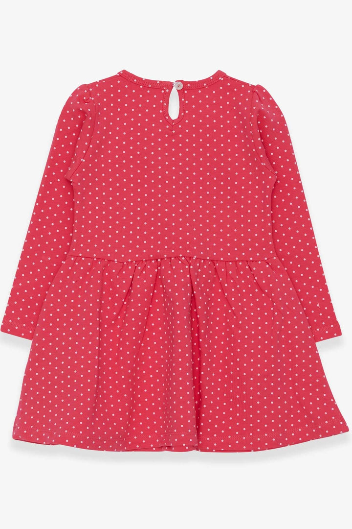 BRE Breeze Girl's Dress with Polka Dot Pattern Print, Coral, 3-7 Years - Glenrothes