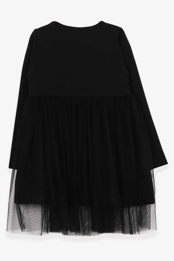 BRE Breeze Girl's Dress with Sequins and Bow Tulle, 4-9 Years, Black - Rouen
