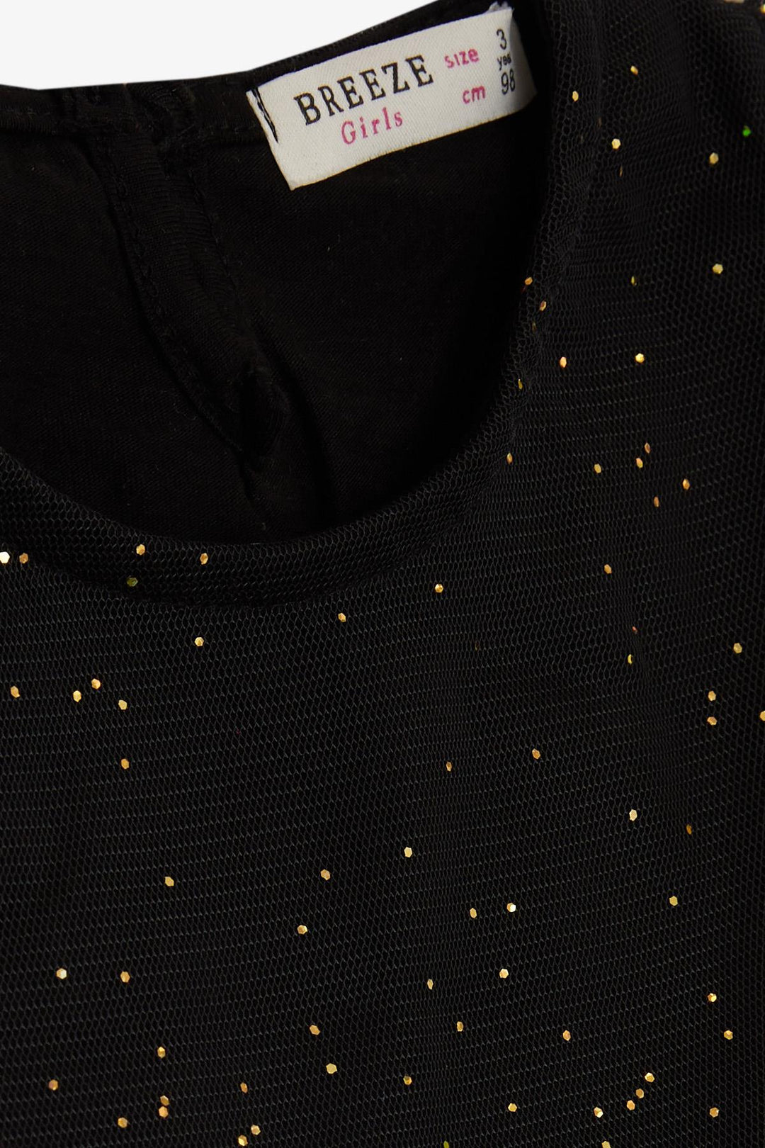 BRE Breeze Girl's Dress with Sequined Tulle Frills, 3-7 Years, Black - Palma