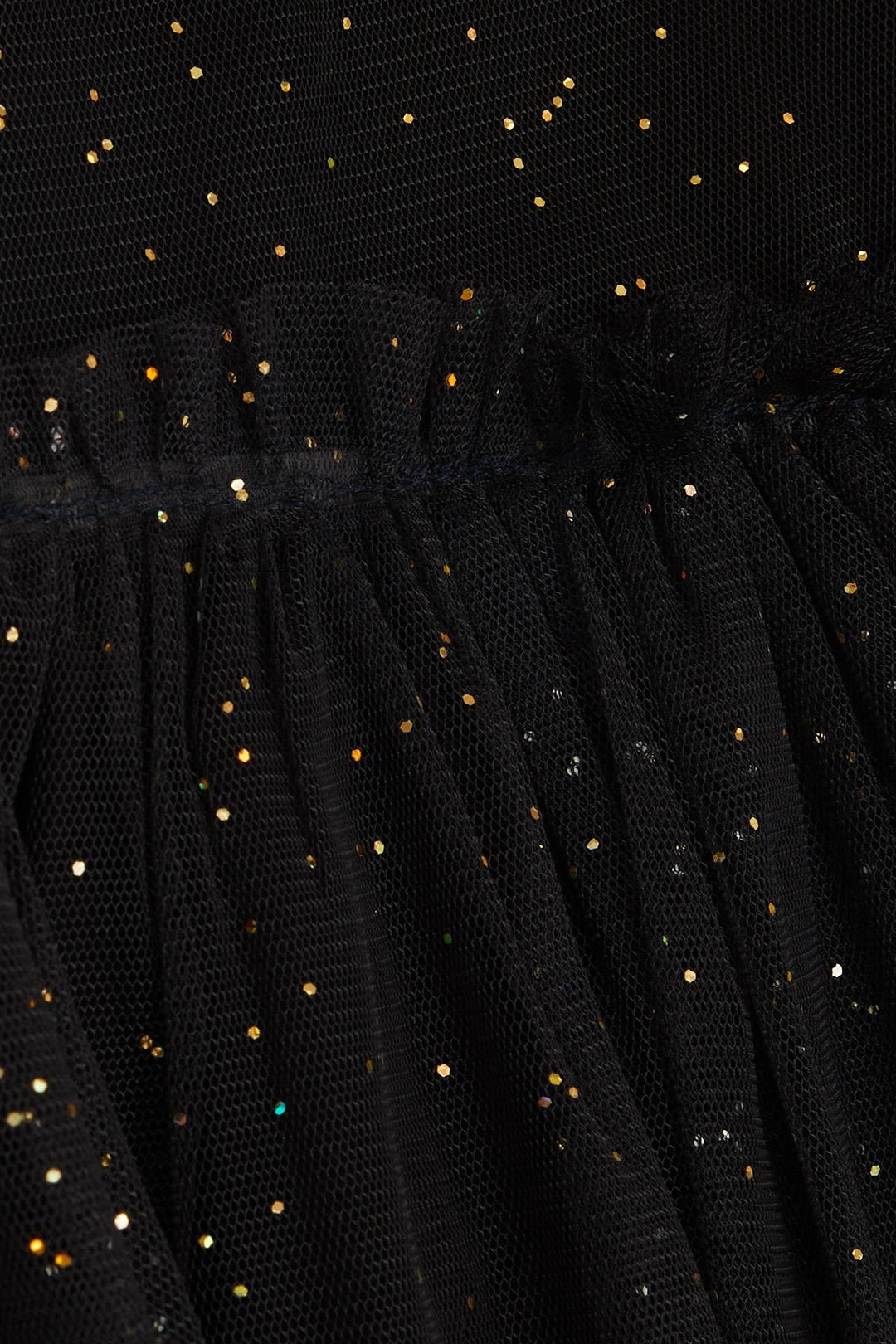 BRE Breeze Girl's Dress with Sequined Tulle Frills, 3-7 Years, Black - Palma