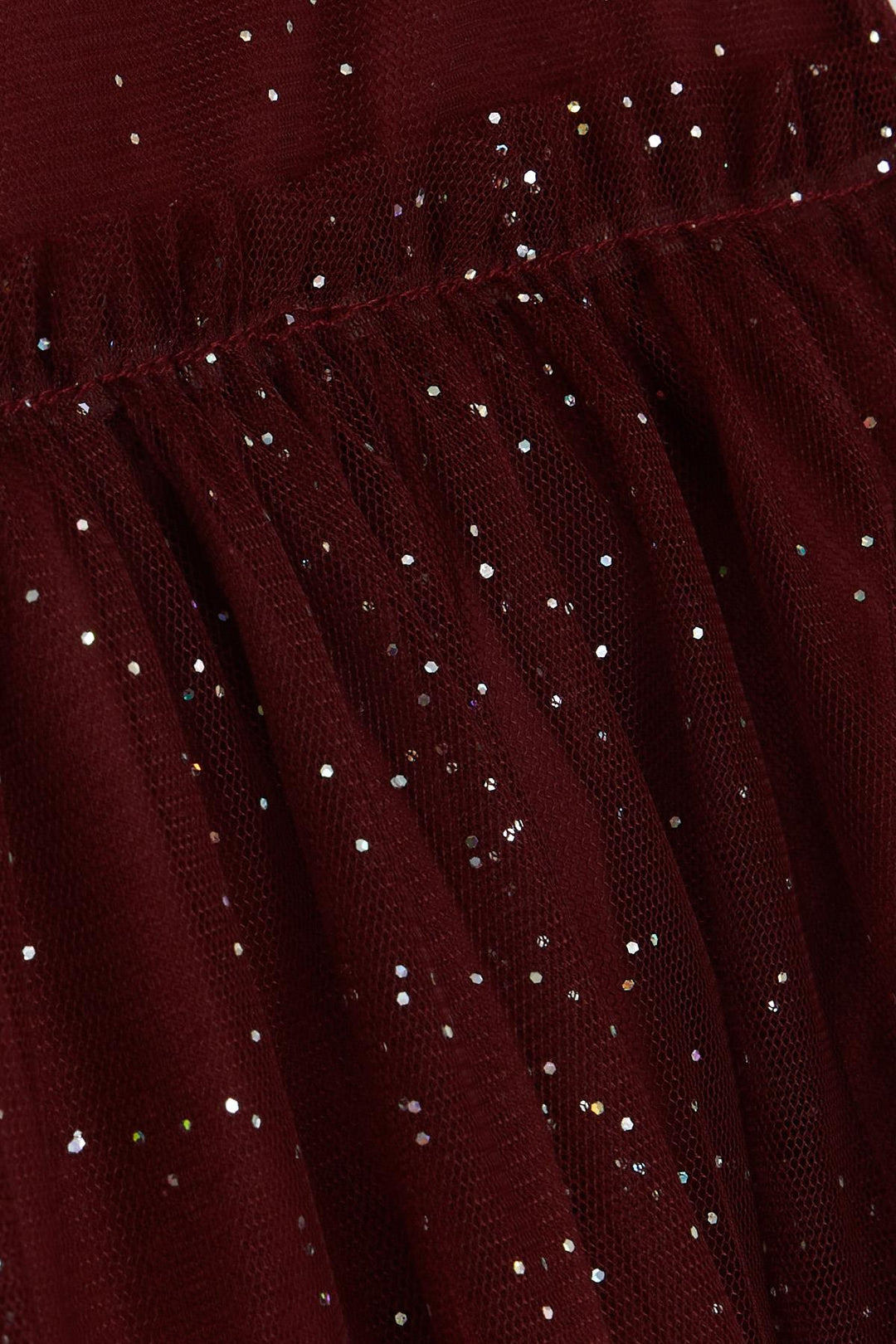 BRE Breeze Girl's Dress with Sequined Tulle Frills, 3-7 Years, Burgundy - Kaufbeuren