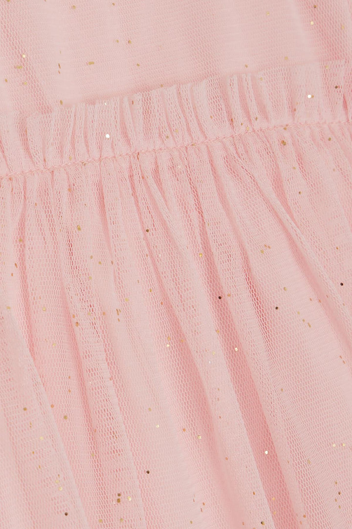 BRE Breeze Girl's Dress with Sequined Tulle Frills, 3-7 Years, Pink - Cape Girardeau
