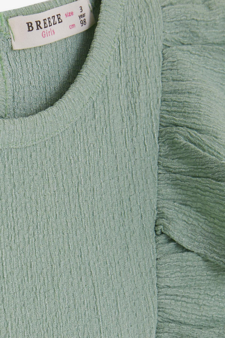 BRE Breeze Girl's Dress with Tulle Frills, 3-8 Years, Mint Green - Porirua