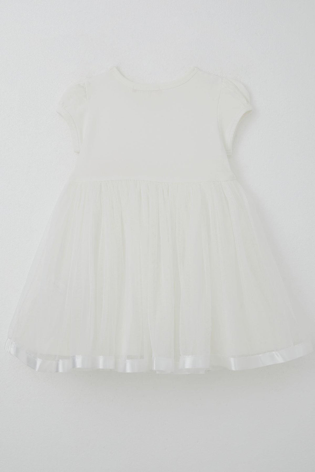 BRE Breeze Girl's Dress with Tulle, Glitter and Bow Accessories, 2-6 Years, Ecru - Santa Pola