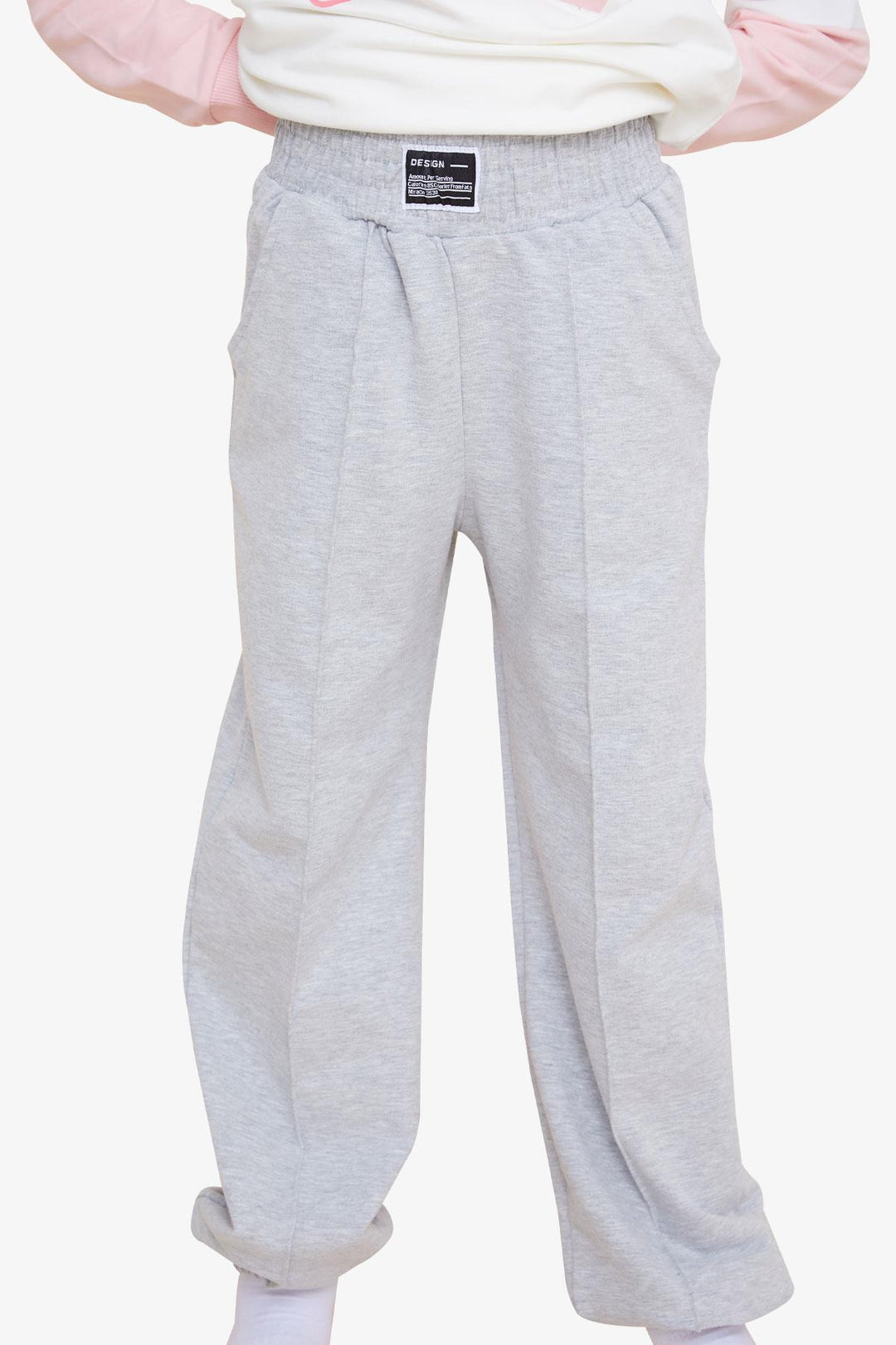 BRE Breeze Girl's Sweatpants with Elastic Waistband and Cuffs, Elastic Pocketed 94 Years, Light Grey Melange - Autlán de Navarro