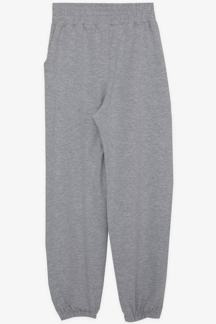 BRE Breeze Girl's Sweatpants with Elastic Waistband and Cuffs, Elastic Pocketed 94 Years, Light Grey Melange - Autlán de Navarro