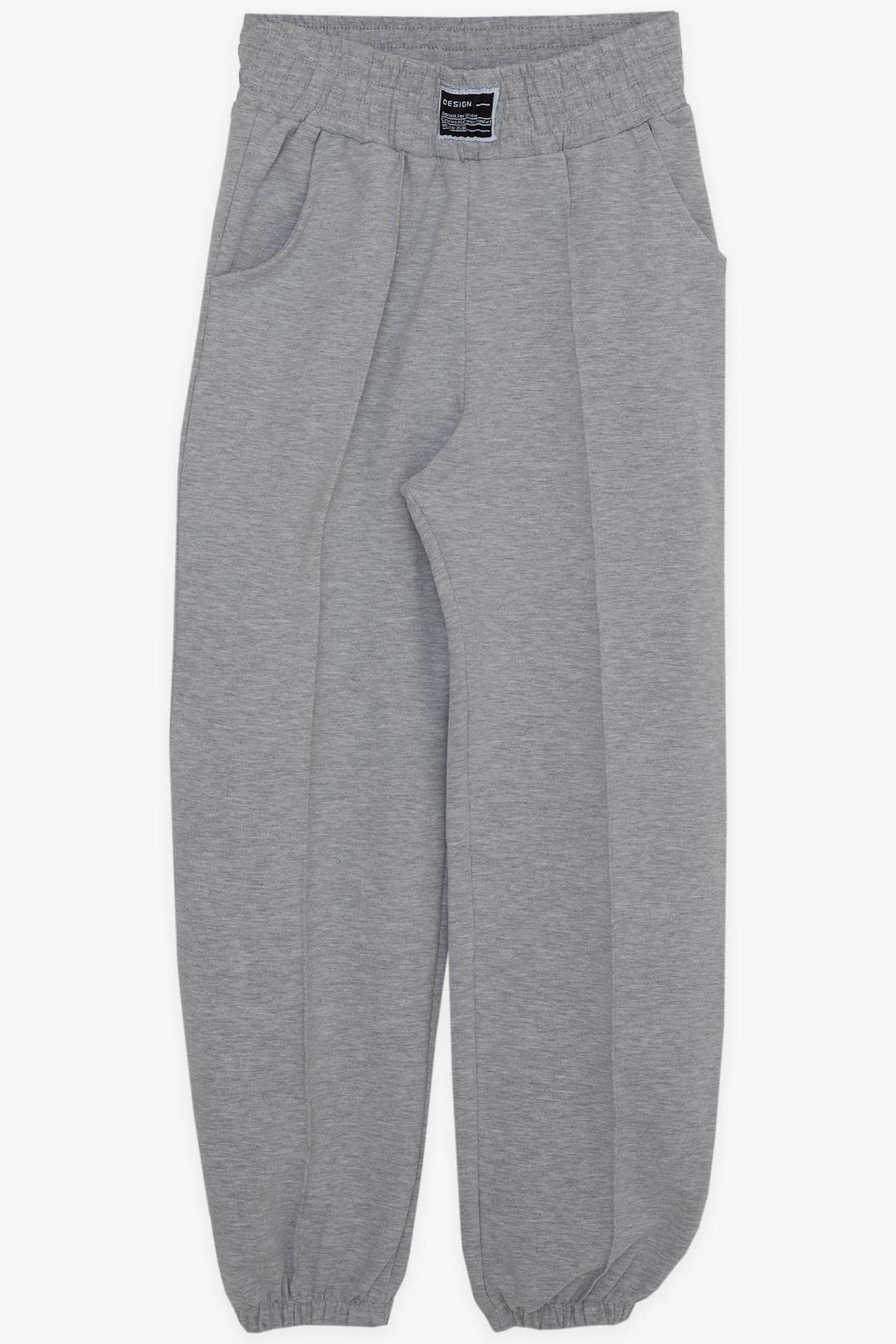 BRE Breeze Girl's Sweatpants with Elastic Waistband and Cuffs, Elastic Pocketed 94 Years, Light Grey Melange - Autlán de Navarro