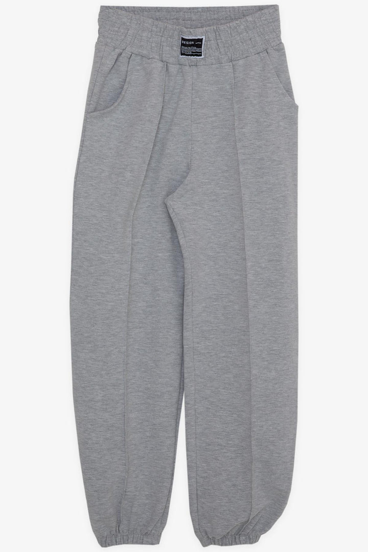 BRE Breeze Girl's Sweatpants with Elastic Waistband and Cuffs, Elastic Pocketed 94 Years, Light Grey Melange - Autlán de Navarro