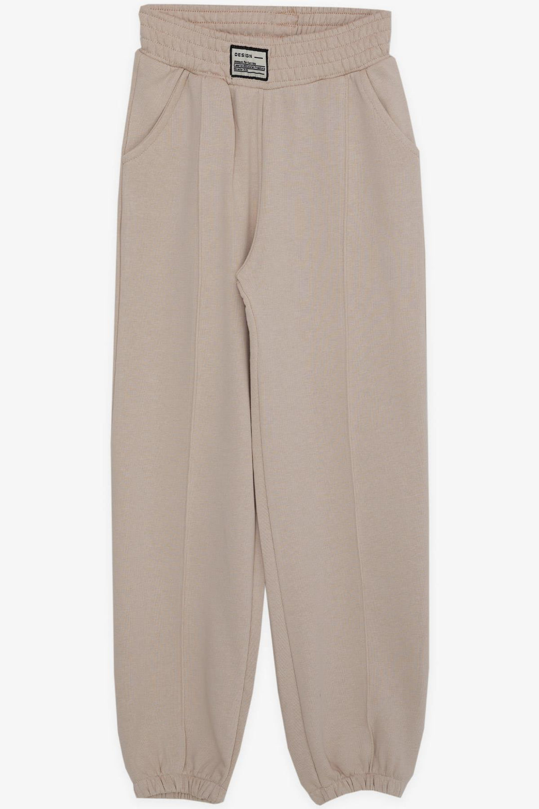 BRE Breeze Girl's Sweatpants with Elastic Waistband and Cuffed Hem, Elastic Pocketed, 94 Years, Beige. - Assen