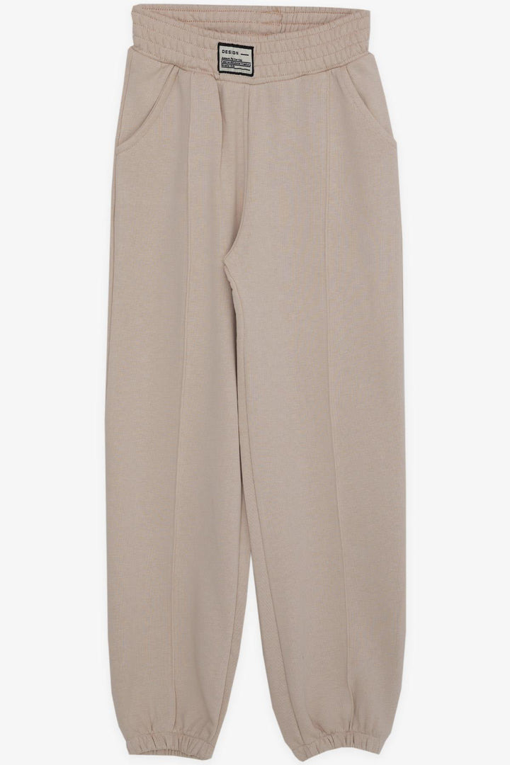 BRE Breeze Girl's Sweatpants with Elastic Waistband and Cuffed Hem, Elastic Pocketed, 94 Years, Beige. - Assen