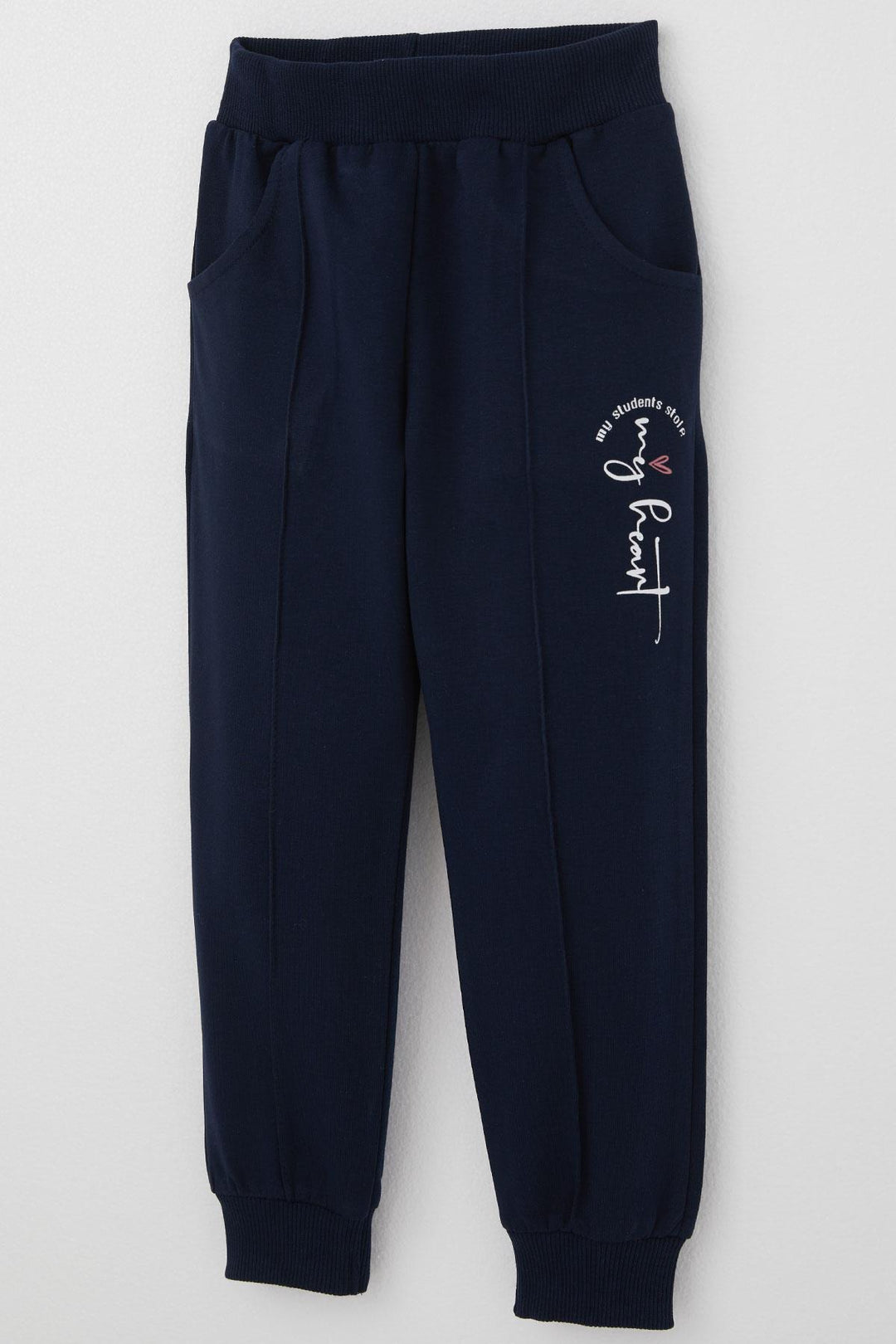 BRE Breeze Girl's Sweatpants with Seam Detail Pockets, Navy, 3-7 Years - Bastia