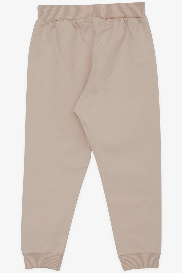 BRE Breeze Girl Child Sweatpants Cute Bear Embroidered 1-4 Years, Beige - Flensburg