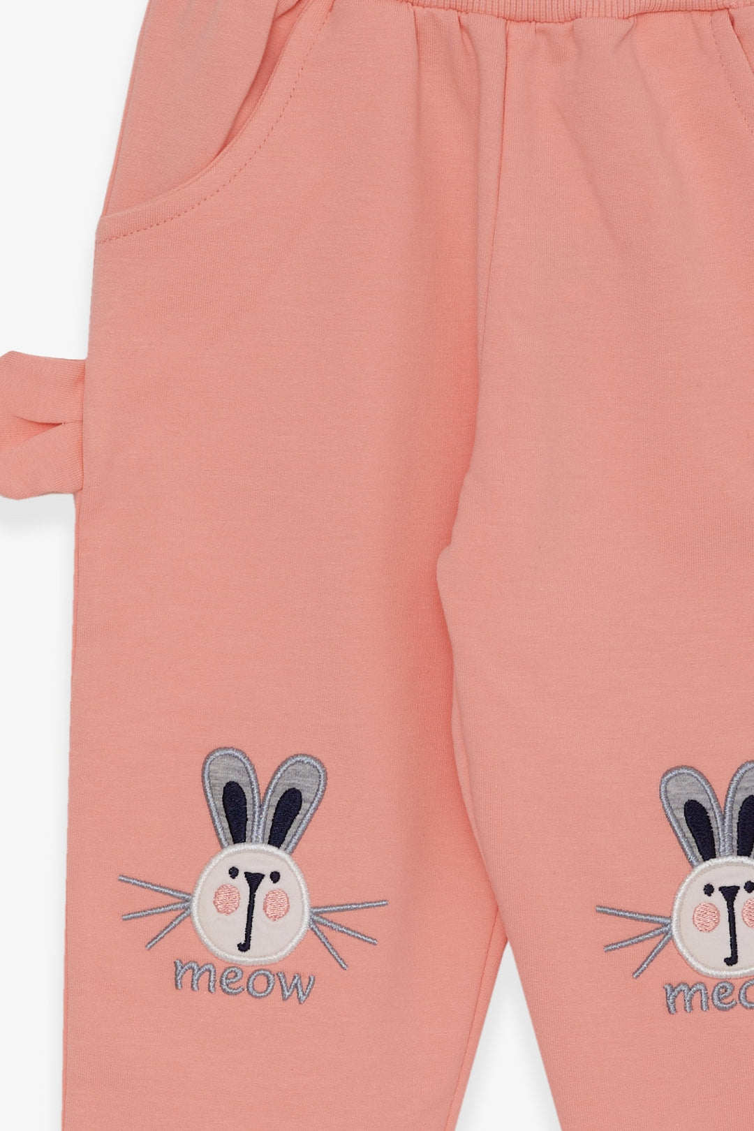 BRE Breeze Girl's Sweatpants with Bunny Embroidery, 1-4 Years, Salmon - Dunedin