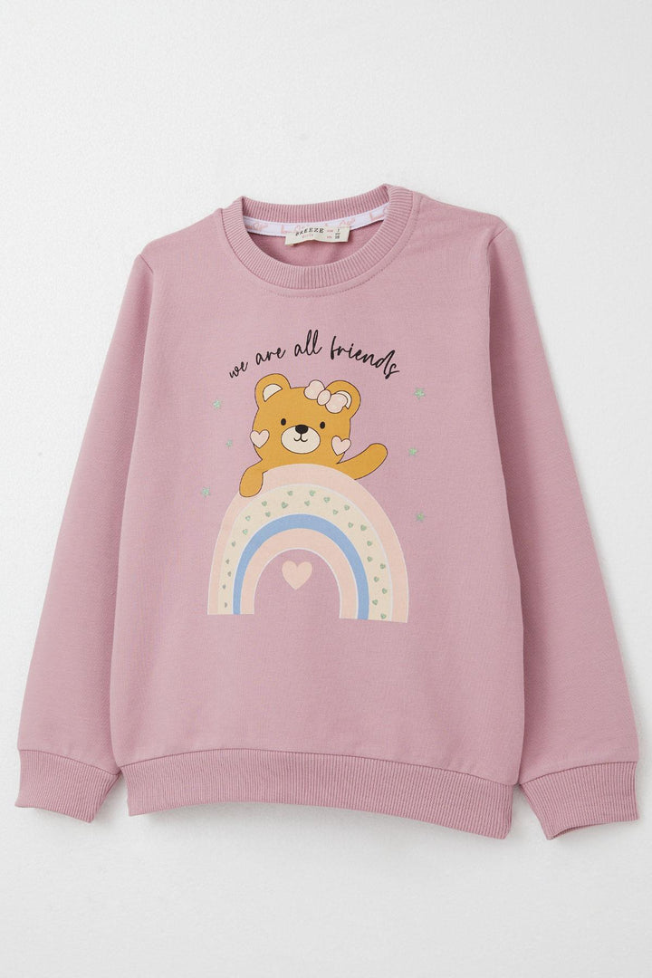 BRE Breeze Girl Child Tracksuit Friendship Themed Cute Bear Printed 1-4 Years, Pink - Waltham