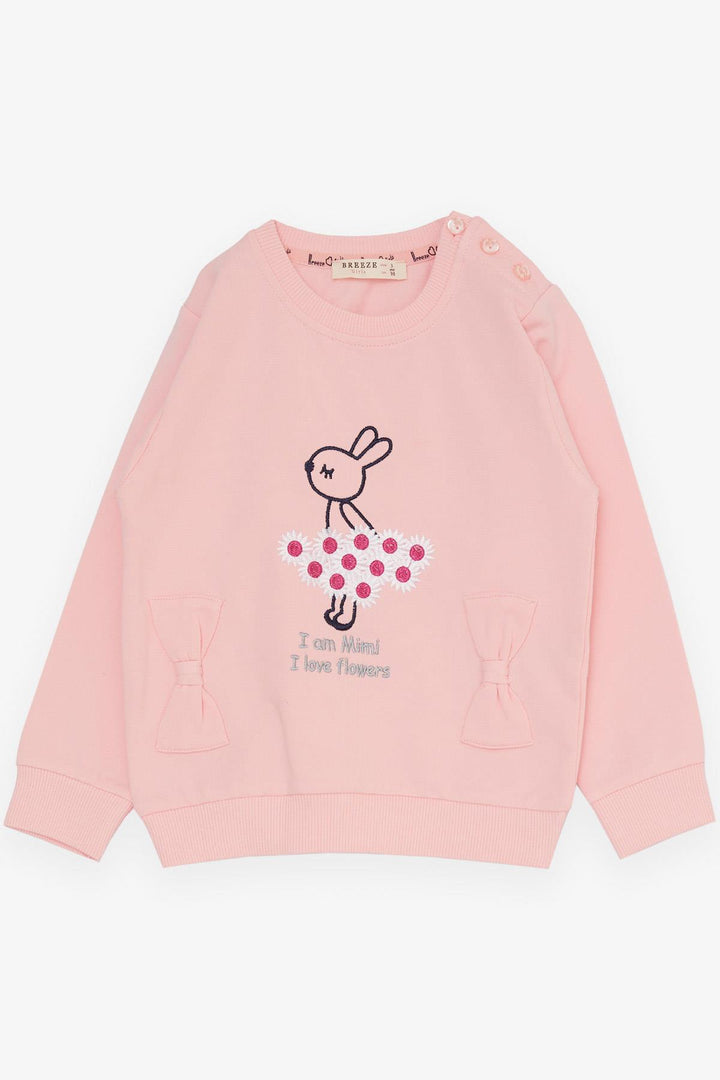 BRE Breeze Girl Child Tracksuit Flower Themed Bunny Embroidered 1-4 Years, Pink - Phoenix