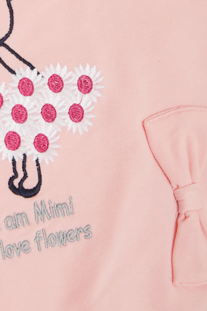 BRE Breeze Girl Child Tracksuit Flower Themed Bunny Embroidered 1-4 Years, Pink - Phoenix
