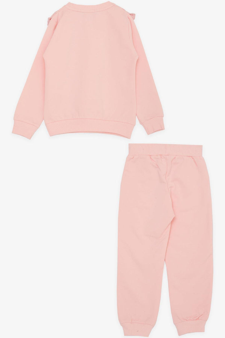 BRE Breeze Girl Child Tracksuit Set with Lace Embroidery, 3-8 Years, Pink - Ancona