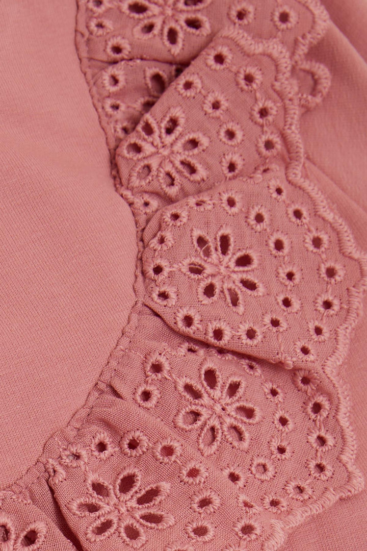 BRE Breeze Girl Child Tracksuit Set with Lace Embroidery, 3-8 Years, Rose Pink - Leyland