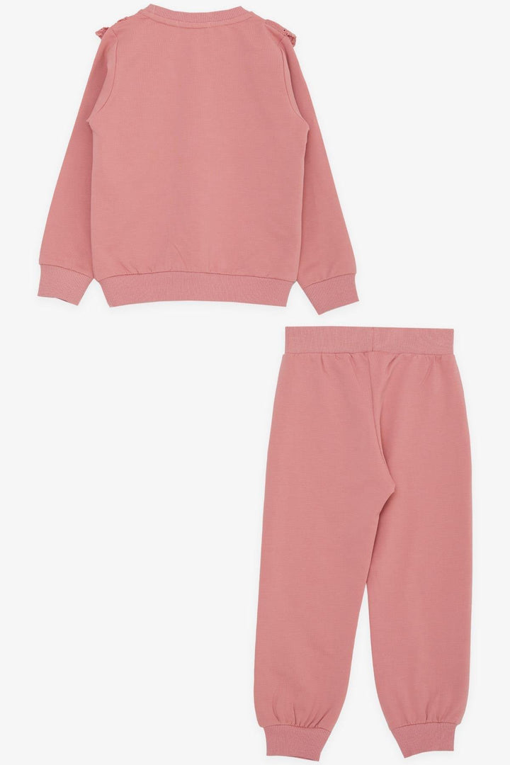 BRE Breeze Girl Child Tracksuit Set with Lace Embroidery, 3-8 Years, Rose Pink - Leyland