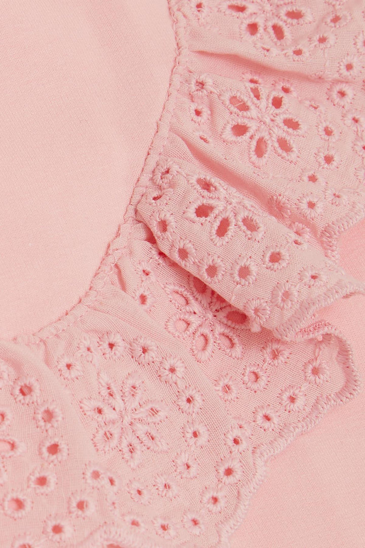 BRE Breeze Girl Child Tracksuit Set with Lace Embroidery, 3-8 Years, Pink - Ancona