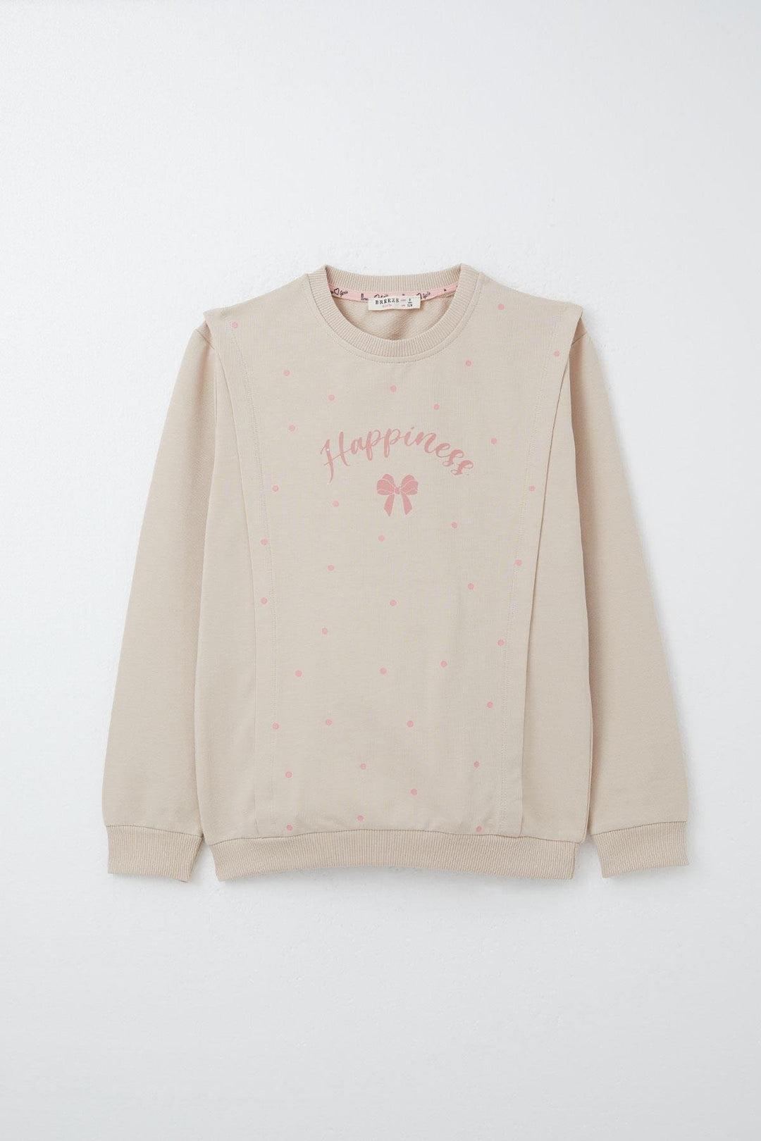 BRE Breeze Girl Child Tracksuit Happiness Themed Polka Dot Patterned 4-8 Years, Beige - Sesto Fiorentino