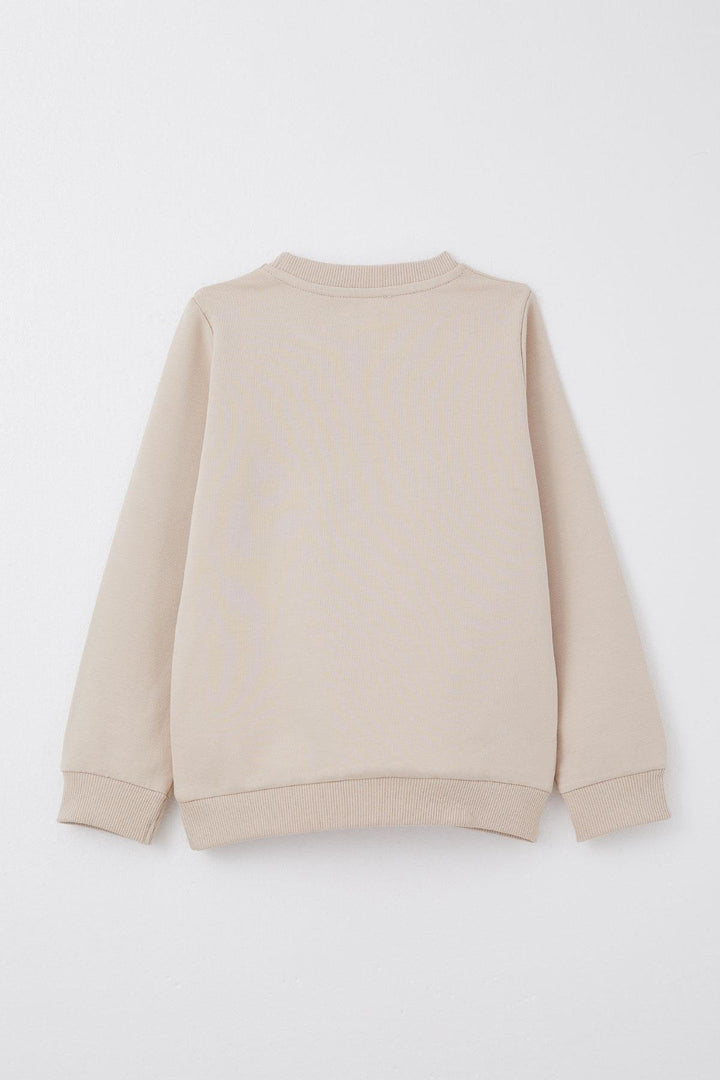 BRE Breeze Girl Child Tracksuit Love Themed Writing Embroidered 1-4 Years, Beige - Sudbury